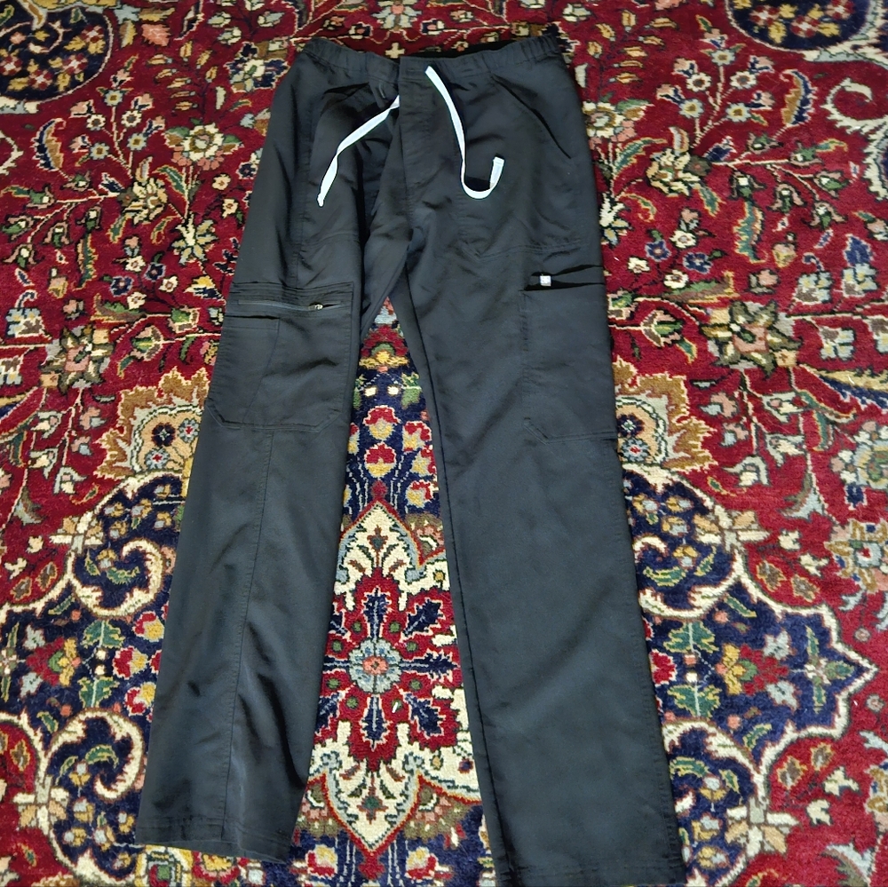 Figs Black Scrub Bottoms Pants Size Medium